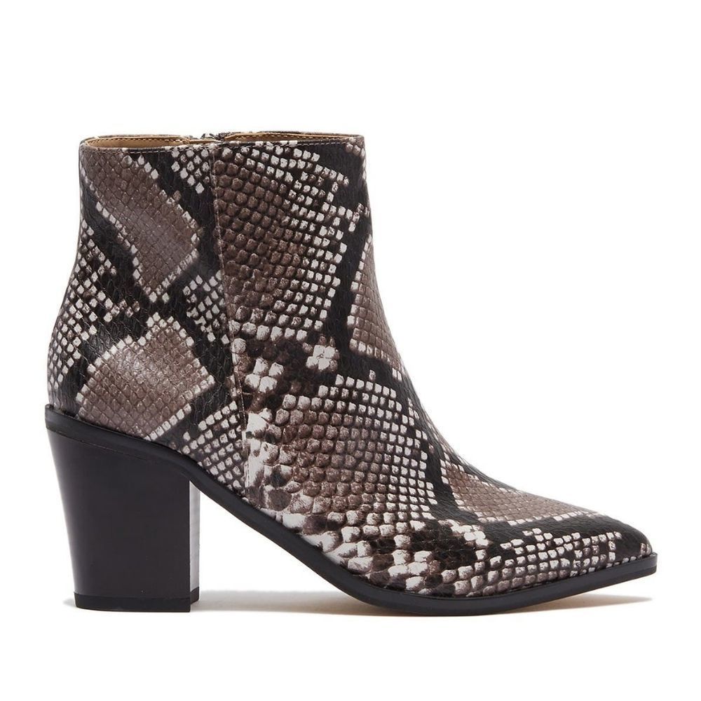 14th & UNION Braxten Snake Embossed  Block Heel Bootie